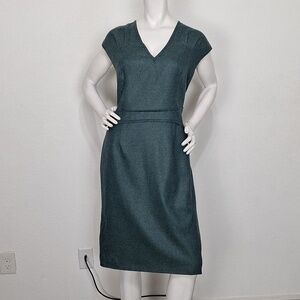 Luca Luca Green Wool Cashmere Blend Careerwear Sheath Dress Size 48= US 16